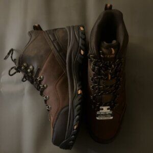SKECHERS Relment Traven Brown Leather Waterproof Hiking Boots Size 13